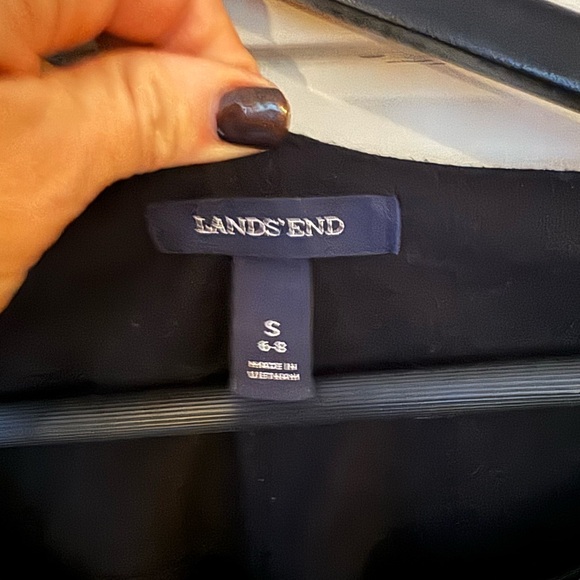 Lands End polka dot grey and black classy midi dress - Picture 5 of 5